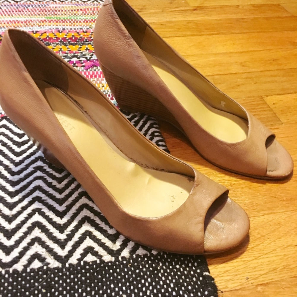 Nine West Nude Wedges 6.5